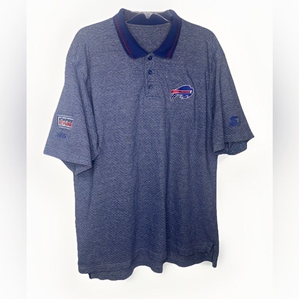 BUFFALO BILLS NFL Vintage Starter pro line football polo Blue Men's Shirt large